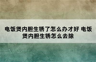 电饭煲内胆生锈了怎么办才好 电饭煲内胆生锈怎么去除